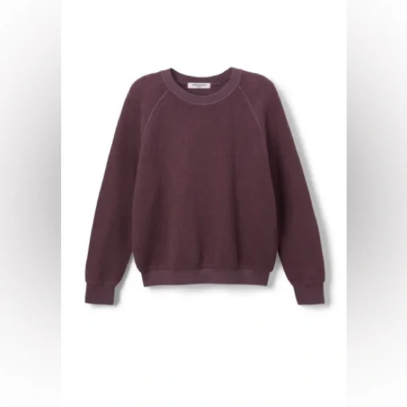 NWT Ziggy-Plum-reverse fleece shrunken crew neck sweatshirt - Picture 4 of 7